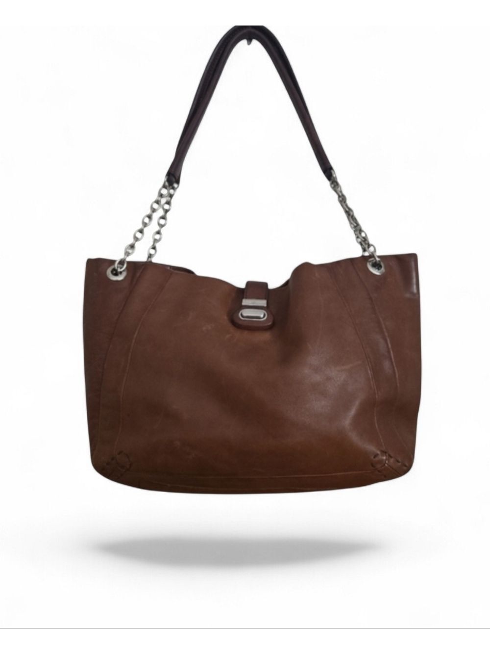 Tommy Hilfiger Vintage Brown Leather Slouchy Shoulder Bag